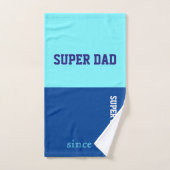 ネオン青いの極度のパパおよび濃紺 バスタオルセット (ハンドタオル)