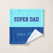 ネオン青いの極度のパパおよび濃紺 バスタオルセット (ウォッシュタオル)