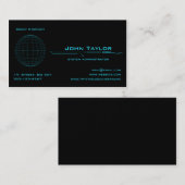 ネオン青い球のサイバー 名刺 (正面/裏面)