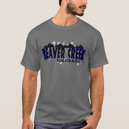 ネオン青くグランジなBeaver Creekコロラド州 Tシャツ (正面)
