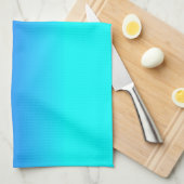 ネオン青く、明るいネオン水のOmbréの陰色F キッチンタオル (四つ折り)