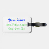 ネオン青及び緑のピット・ブル愛荷物のラベル ラゲッジタグ (裏面横)