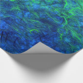 ネオン青緑のサイケデリックで日本のなライスペーパー ラッピングペーパー (角)