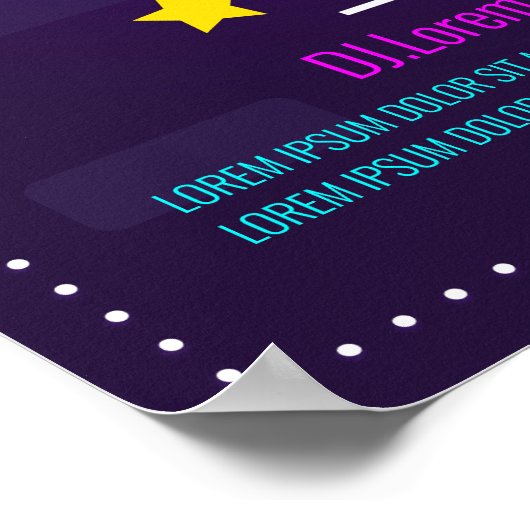 ネオン音楽の背景とエレキギターポスター ポスター (角)