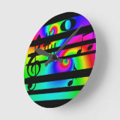 ネオン音楽ノートおよびバーの時計 ラウンド壁時計 (傾斜)