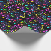 ネオン音楽ノートOn Black ラッピングペーパー (角)