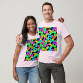 ネオン風の葉のパターン Tシャツ (ユニセックス)