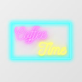 ネオン風コーヒータイム コーヒーショップ ウィンドウサイン (シート)