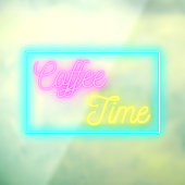 ネオン風コーヒータイム コーヒーショップ ウィンドウサイン (シート3)