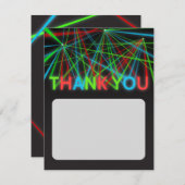 ネオン風サイン　ありがとう　メッセージカード 招待状 (正面/裏面)
