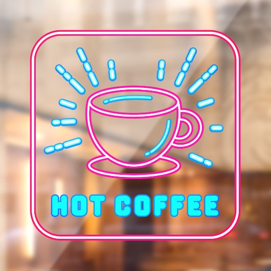 ネオン風ホットコーヒー ウィンドウサイン (シート2)
