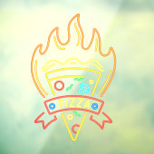 ネオン風ホットピザの炎レストラン ウィンドウサイン (シート3)