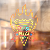 ネオン風ホットピザの炎レストラン ウィンドウサイン (シート2)