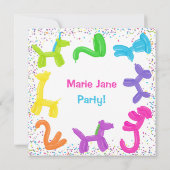 ネオン風船,動物風船招待状 招待状 (裏面)