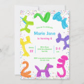 ネオン風船，動物風船招待状 招待状 (正面)