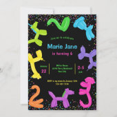 ネオン風船,動物風船招待状 招待状 (正面)