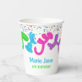 ネオン風船，動物風船 紙コップ (裏面)