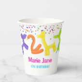 ネオン風船，動物風船 紙コップ (正面)