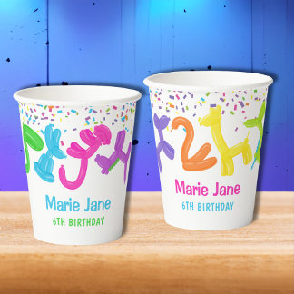 ネオン風船，動物風船 紙コップ