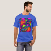 ネオン風 80年代 レトロパーティー カラフル 発光 面白い Tシャツ (正面フル)