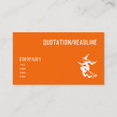 ネオン飛んでいるオレンジ色の怖い魔女 名刺 (裏面)