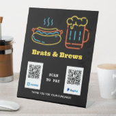 ネオン食品スキャンしてQRコード台座看板を支払う 台座サイン (インサイチュ)