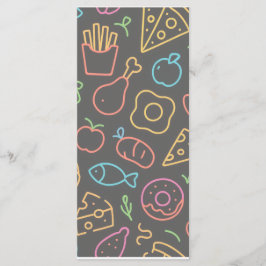 ネオン食品輪郭シームレスパターン メニュー