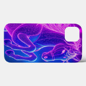 ネオン馬のアウトラインのグラフィックアート – モバイル Case-Mate iPhoneケース (裏面 (横))