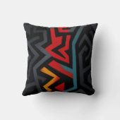 ネオン骨折：抽象芸術幾何学的迷路 クッション (裏面)