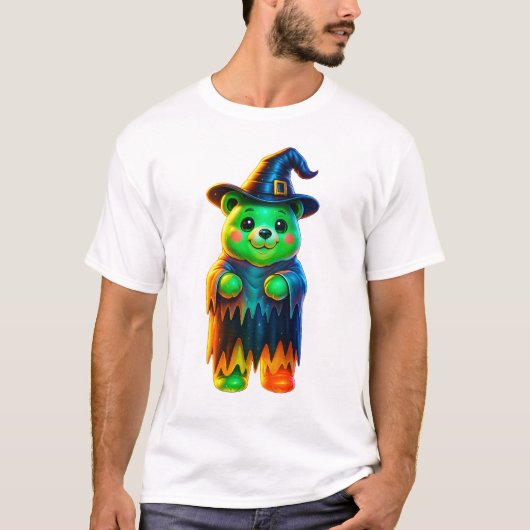 ネオン魔女グマ ハロウィン Tシャツ (正面)