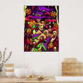 ネオン魔女ポスター ポスター (キッチン)