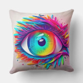 ネオン鮮やかアイ抽象芸術作品 クッション (裏面)
