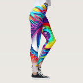 ネオン鮮やかアイ抽象芸術作品 レギンス (右)