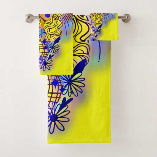 ネオン鮮やかイエローファッショナブル女性 バスタオルセット (インサイチュ)