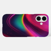 ネオン鮮やかウェーブ抽象芸術アカラフルートデザイン Case-Mate iPhoneケース (裏面 (横))
