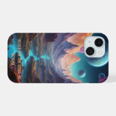 ネオン鮮やかエイリアンの世界 iPhone 15ケース (裏面横)