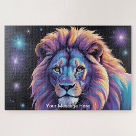 ネオン鮮やかエンジェスティカラフルオン野生動物アート ジグソーパズル