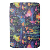 ネオン鮮やかカエル模様 バスマット (正面縦)