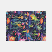 ネオン鮮やかカエル模様 フリースブランケット (正面(横))