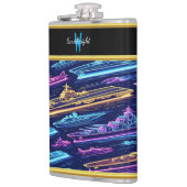 ネオン鮮やかカラーで照らされる海軍艦隊 フラスク (左)