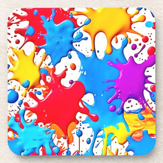 ネオン鮮やかカラーのスプラッシュ コースター (正面)