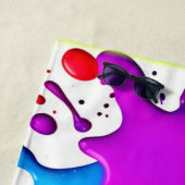 ネオン鮮やかカラーのスプラッシュ ビーチタオル (インサイチュ)