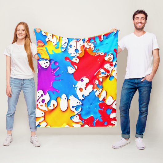 ネオン鮮やかカラーのスプラッシュ フリースブランケット (インサイチュ)