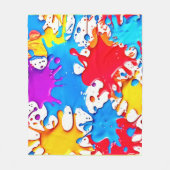 ネオン鮮やかカラーのスプラッシュ フリースブランケット (正面)