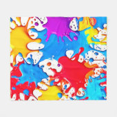 ネオン鮮やかカラーのスプラッシュ フリースブランケット (正面(横))