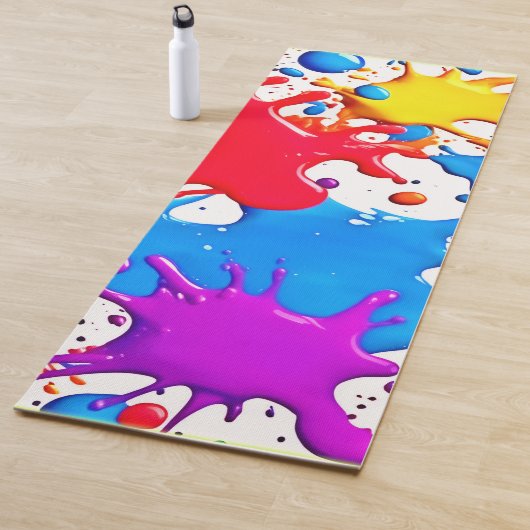 ネオン鮮やかカラーのスプラッシュ ヨガマット (インサイチュ)