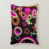 ネオン鮮やかグローパターン アクセントクッション (正面(垂直))
