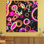 ネオン鮮やかグローパターン キャンバスプリント (インサイチュ (リビング))