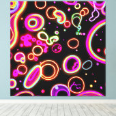 ネオン鮮やかグローパターン キャンバスプリント (インサイチュ (ウッドフロア))
