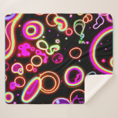 ネオン鮮やかグローパターン シェルパブランケット (正面(横))